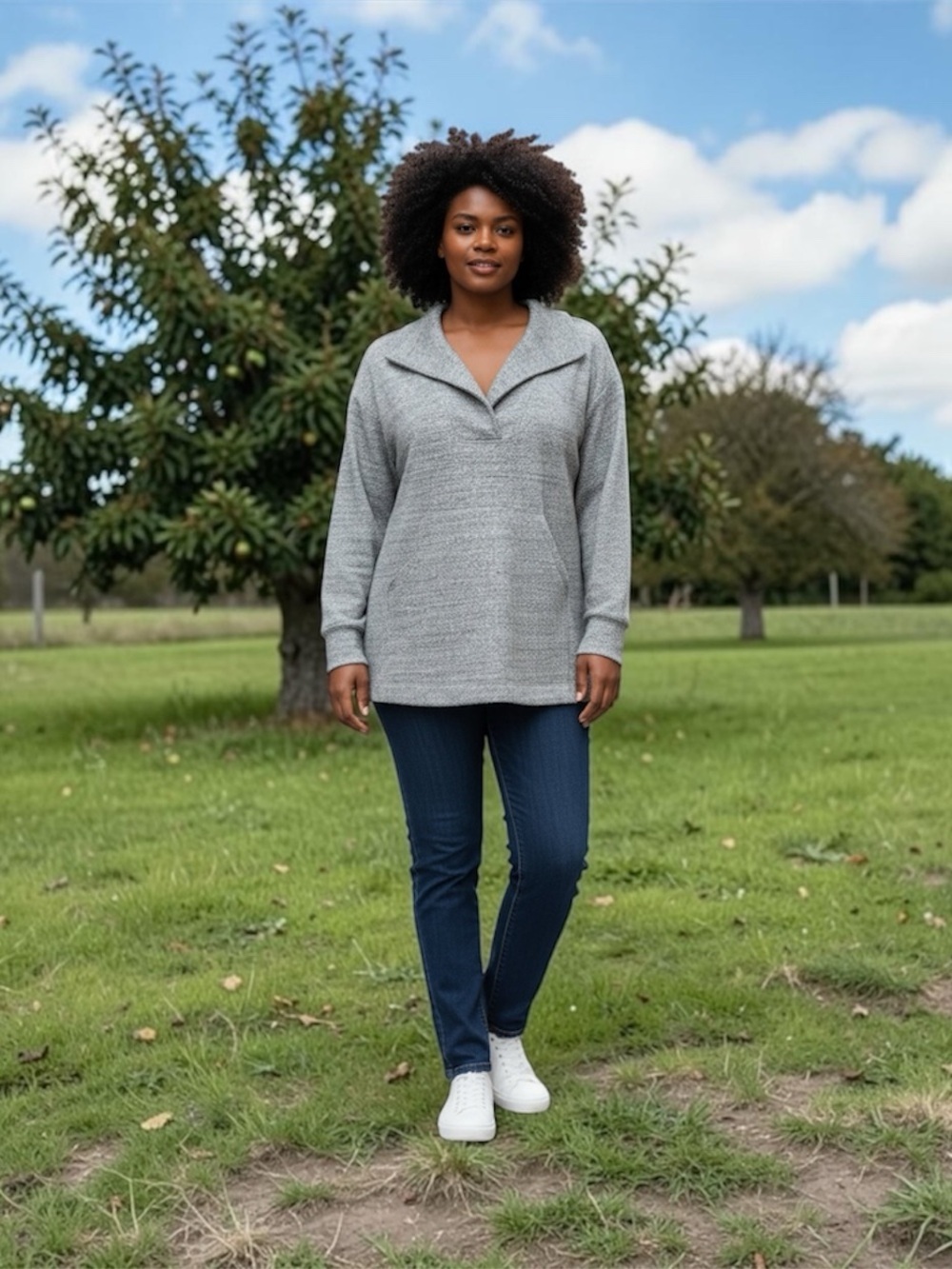 NEW, Active Zone by Penningtons, Plus Size X, Gray Soft Knit Pullover Sweater